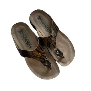 Mephisto Agacia Sandals Thong Flip Flops Slip On Tiger Print Women’s 36 US 6